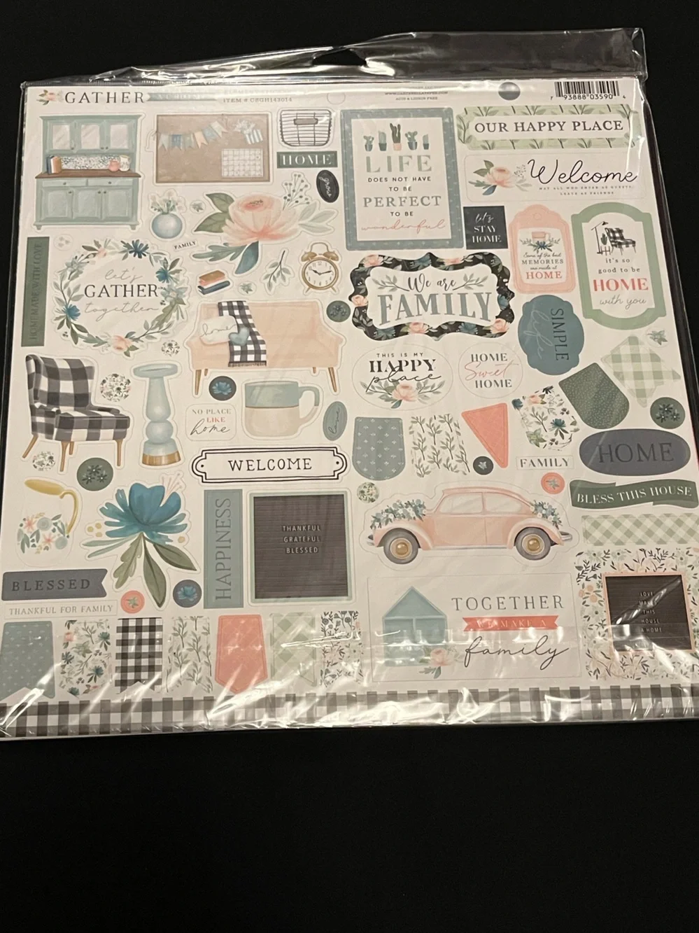 Flora Fauna and Gingham Scrapbooking Lot